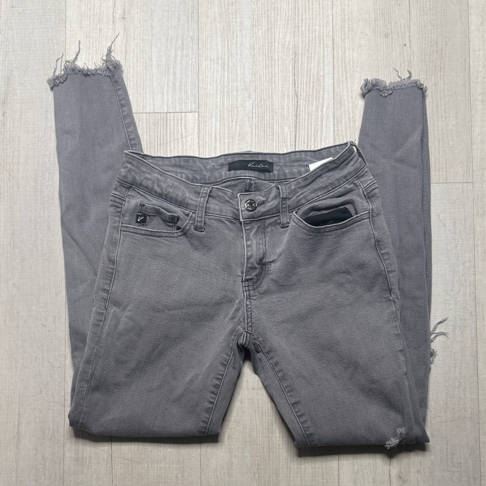 KanCan Charcoal Distressed Skinny Jeans estilo 7/27 (AE20)